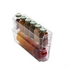 FixtureDisplays 2 Pack Stackable Plastic Organizer Storage Bins – Transparent