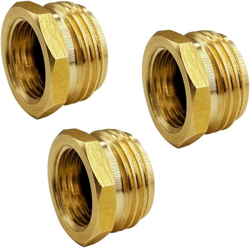 1/2” G Thread (BSP) Female to 3/4” GHT Male Connector, Brass BSP to Garden Hose gallery