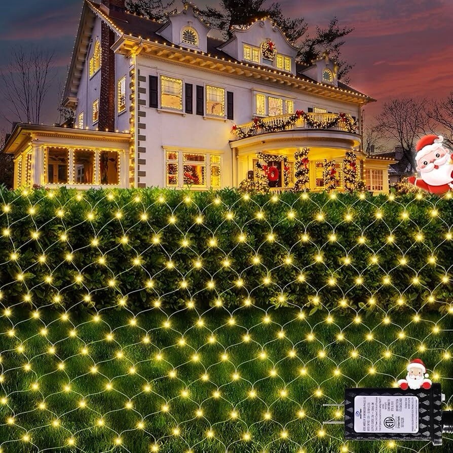 Outdoor Net Lights, 280 LED Mesh Lights 9.8FT x 6.6FT 8 Modes Waterproof Outdo gallery