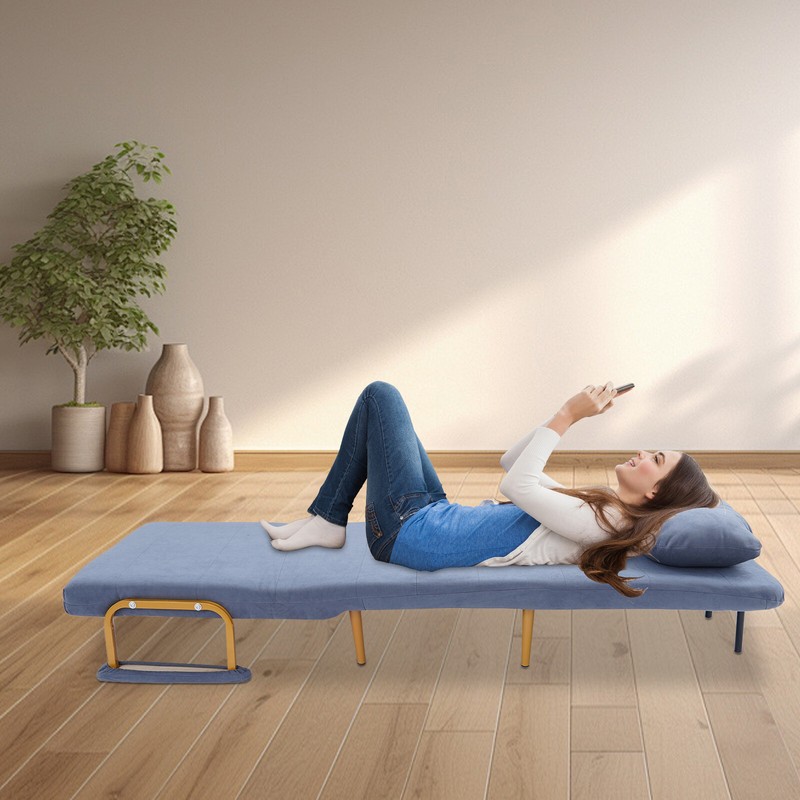 Convertible Sofa Bed Folding Sofa Bed w/ Pillow & 5-Position Adjustable Backrest gallery