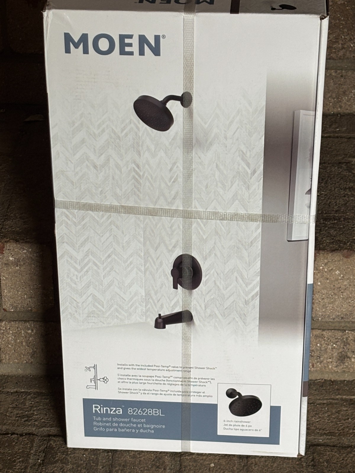 Moen Rinza 82628BL Matte Black Bathroom Shower Head, Handle Faucet Kit Set gallery