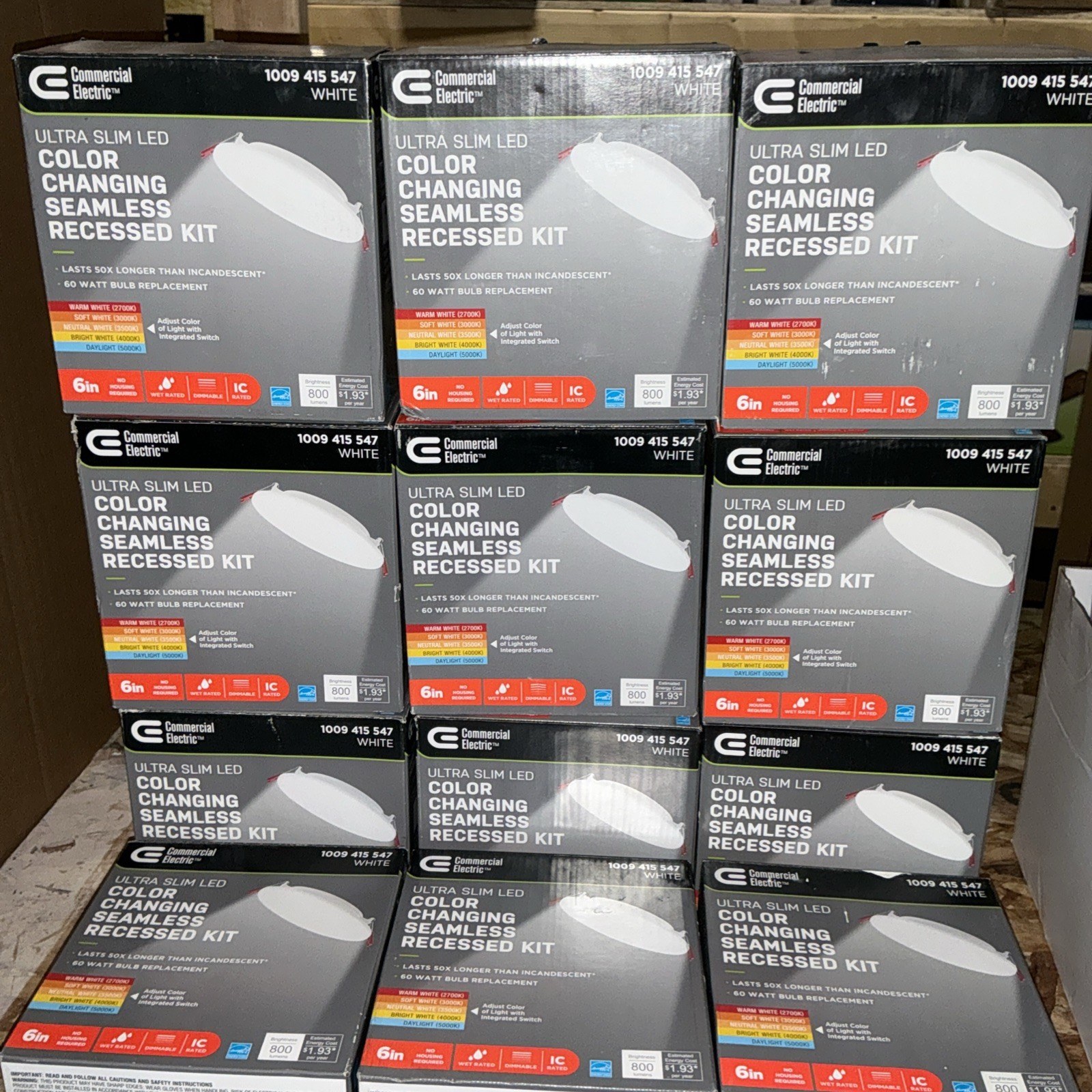 12PK Commercial Electric Infiniedge Integrated LED 6” Round Recessed Light 92097 gallery