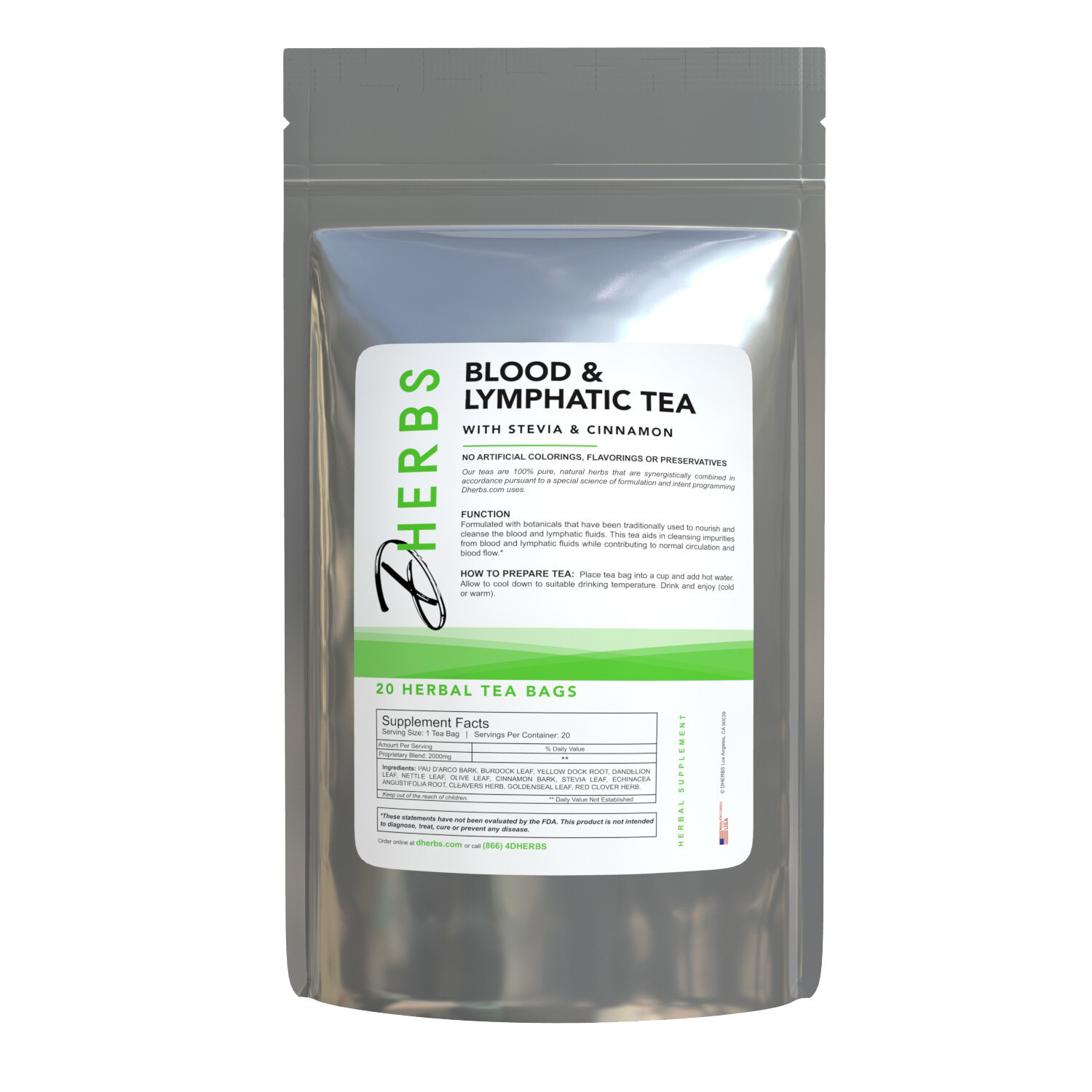 Dherbs Blood And Lymphatic Tea, 20 Grams gallery