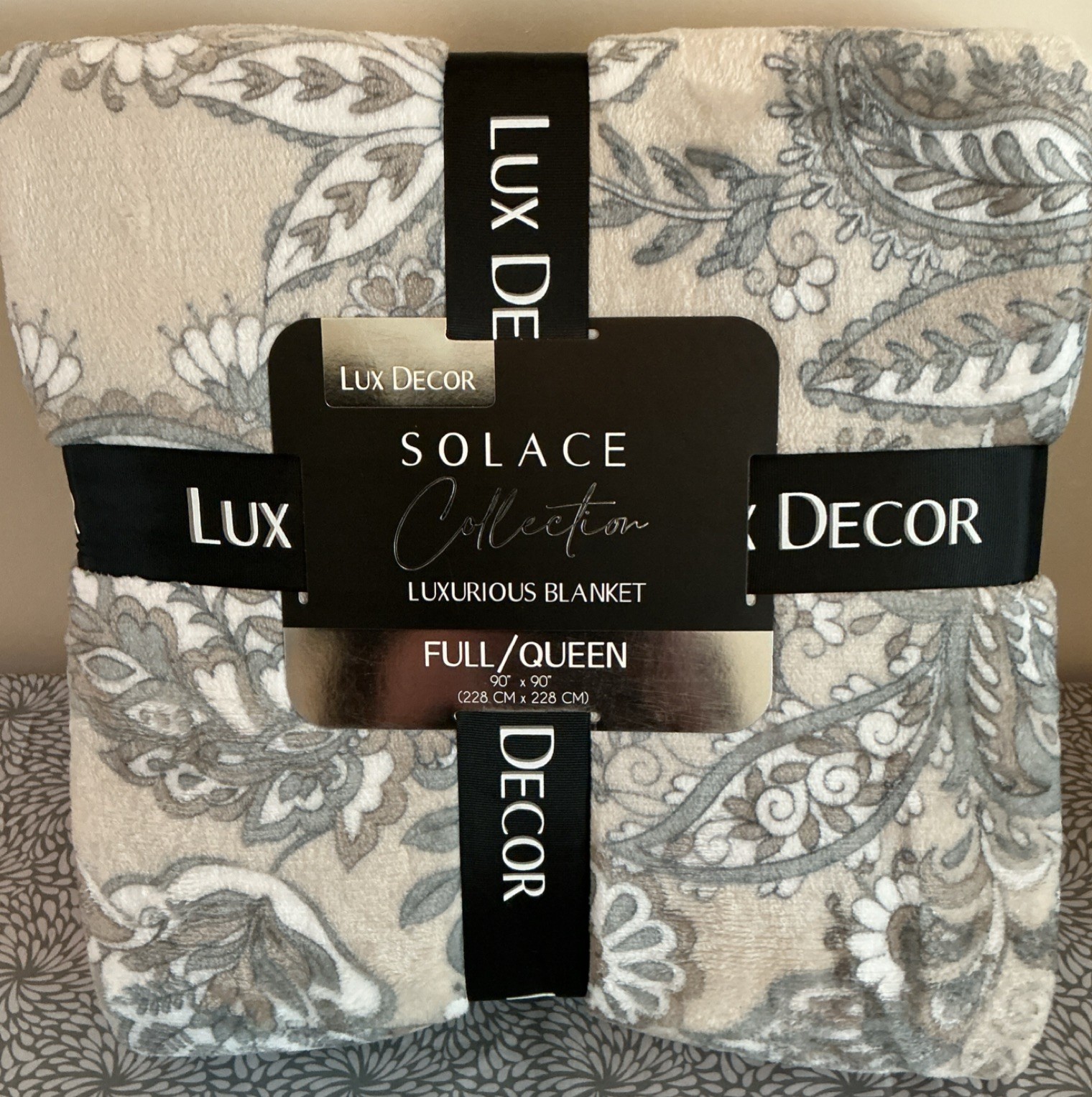 Lux Decor Solace Collection Blanket 90x90in Polyester Floral Nature Pattern gallery