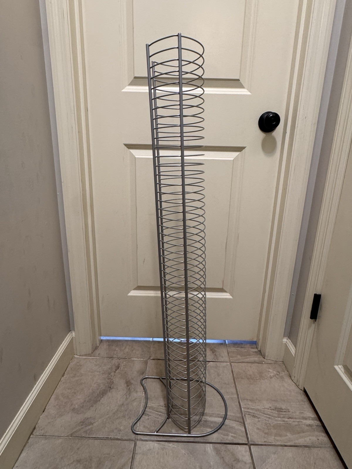 Silver Metal DVD Storage Tower Rack Holds 50 DVDs 42” Tall Organizer gallery