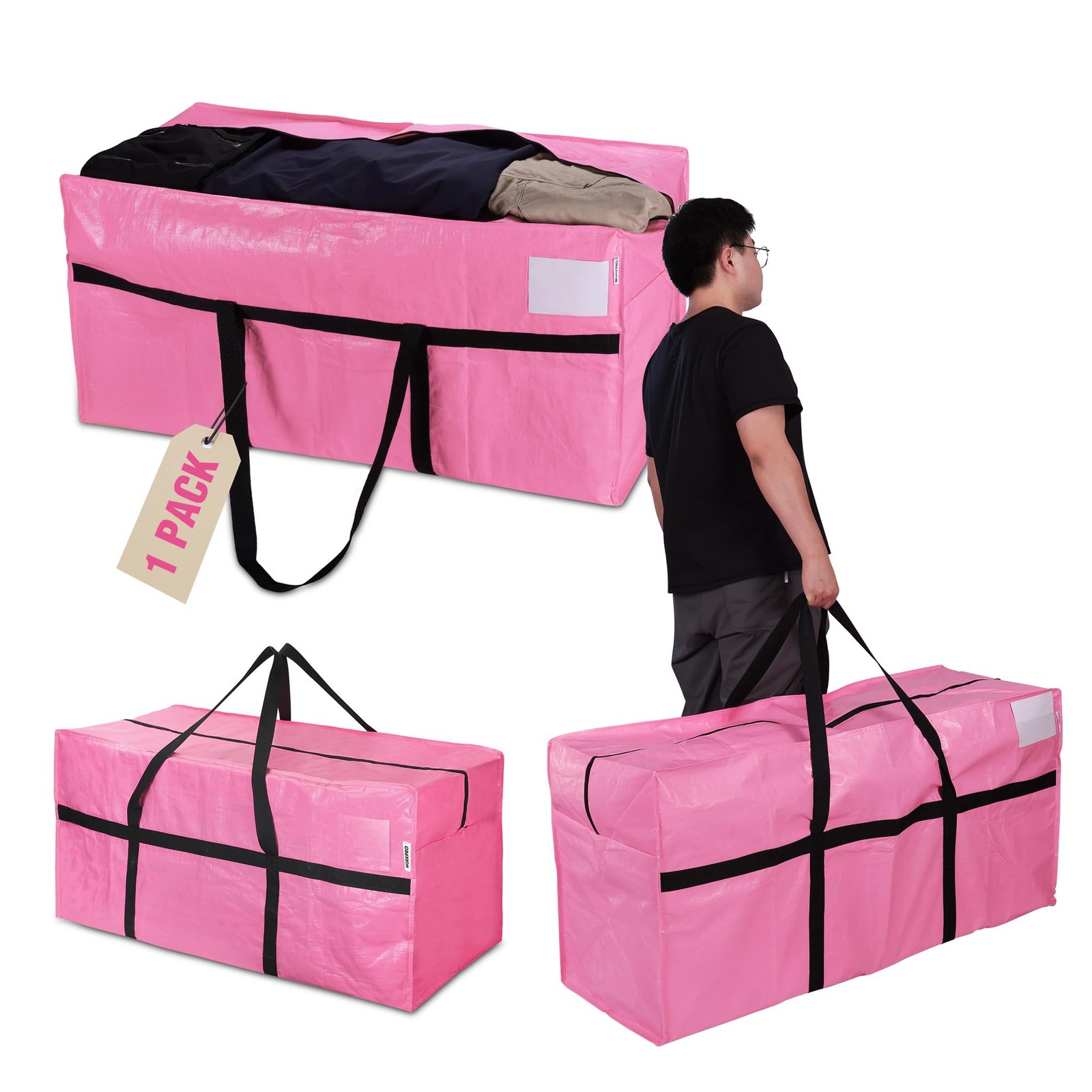 WORKPRO 66 Gallon Heavy-Duty Extra Large Moving Bags with Zippers Carry Handles gallery