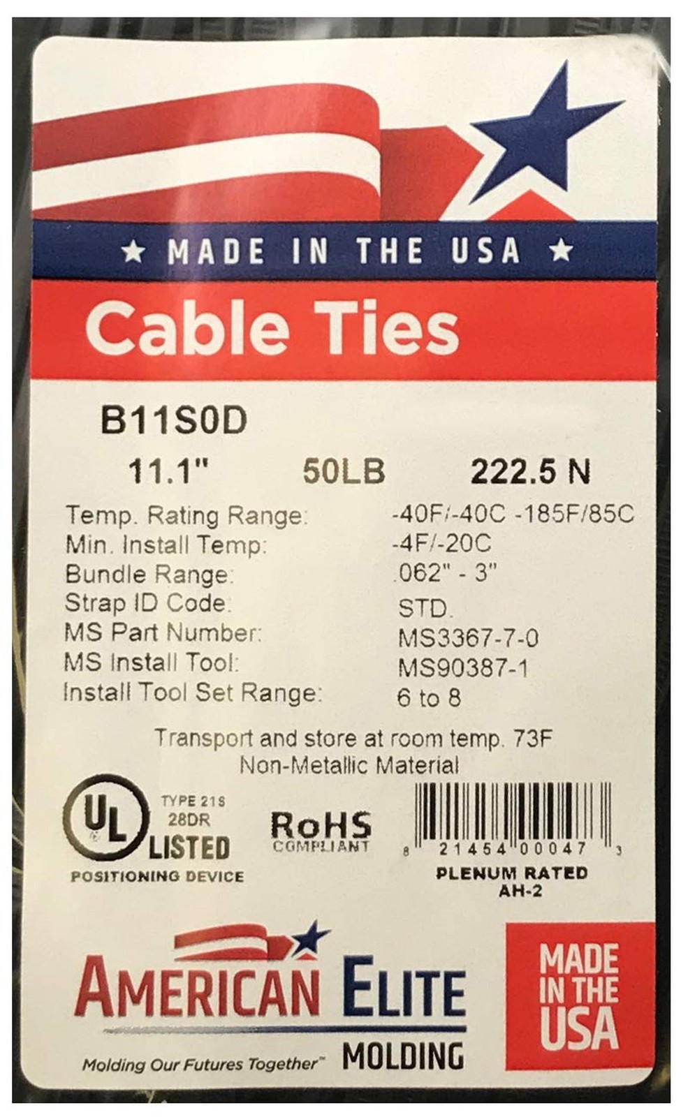 Sherco-Auto Standard Black 11" Inch Cable Zip Ties 50 Pounds Tensile Strength... gallery
