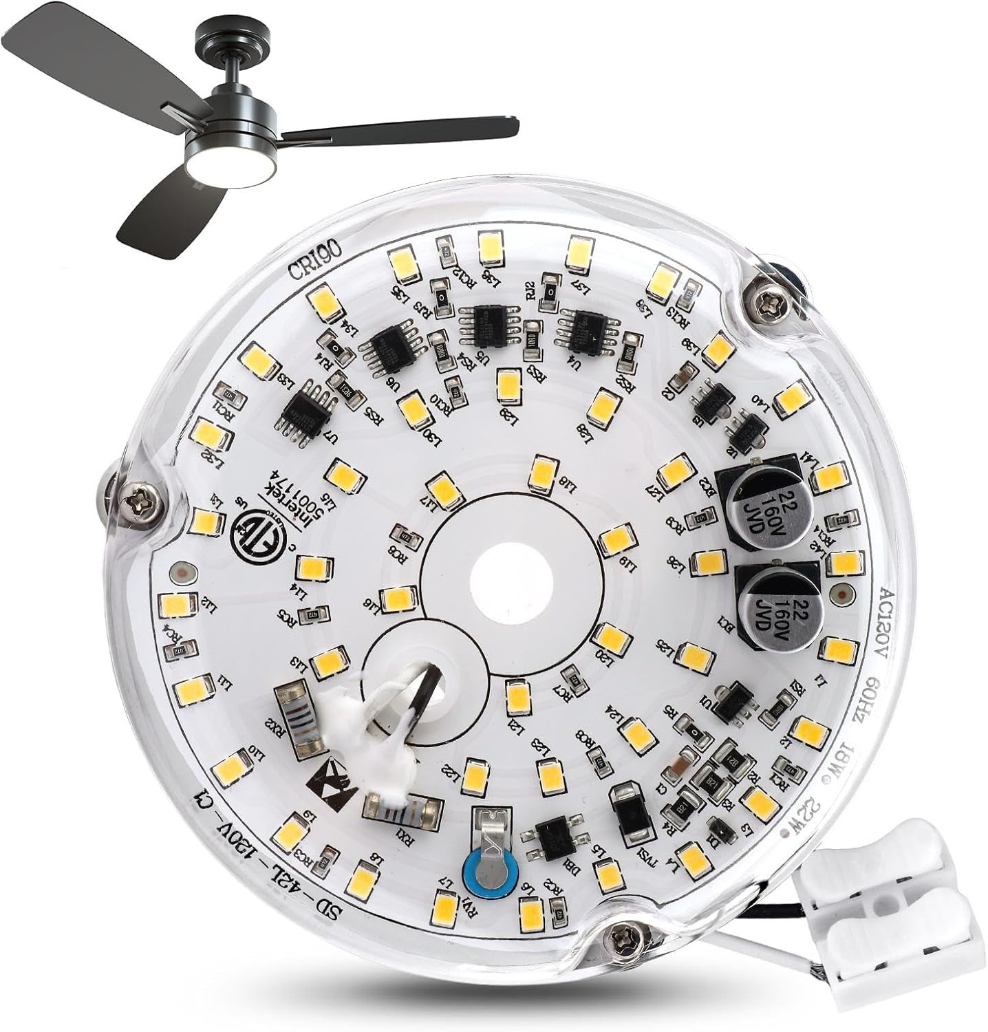 4 Inch Ceiling Fan LED Light Replacement 6000K, 18W LED Retrofit Kit, Dimmable C gallery
