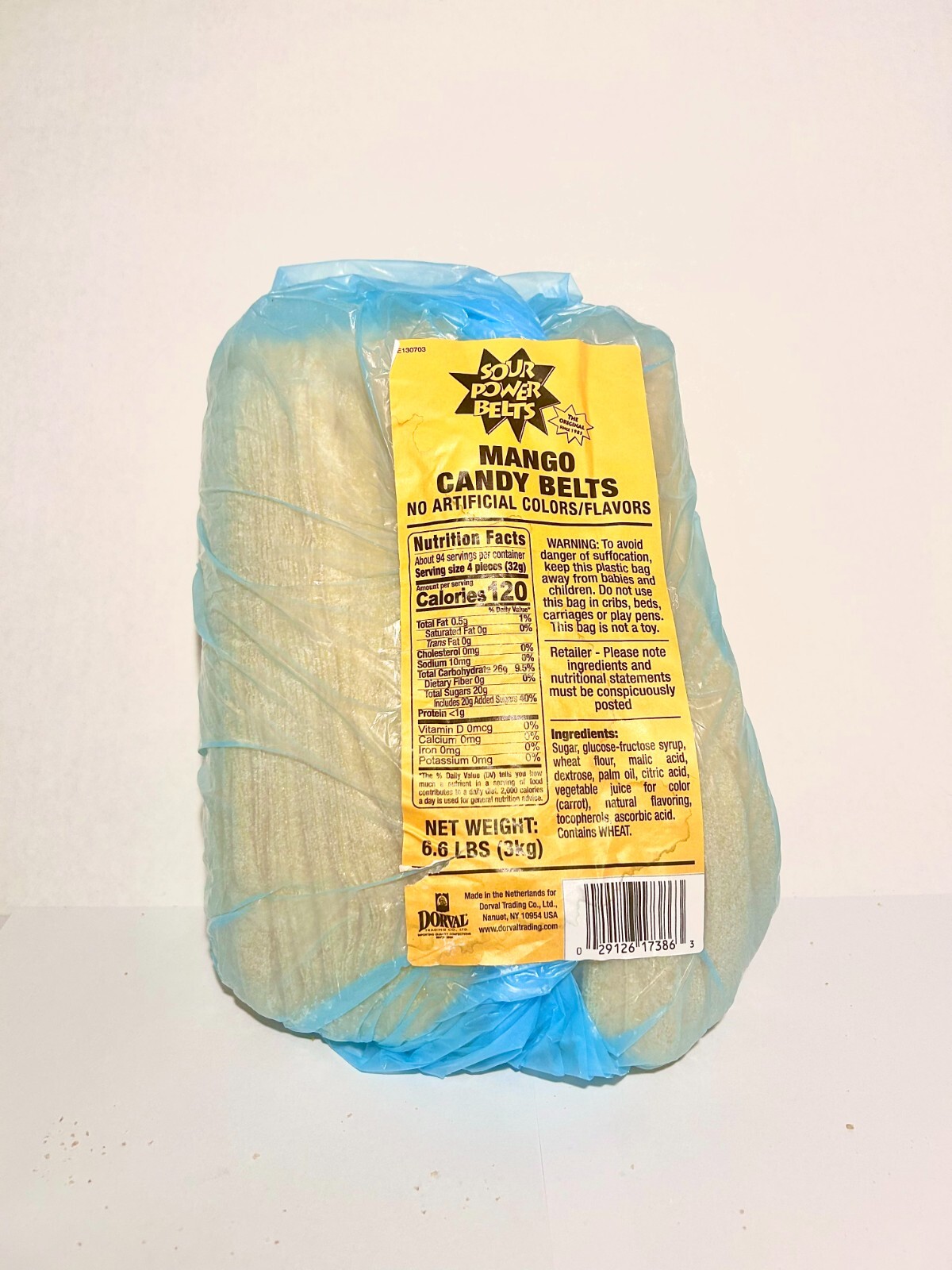 Sour Power Belts Candy Bulk Mango Flavor *Pick SIze* Packed Fresh Daily gallery