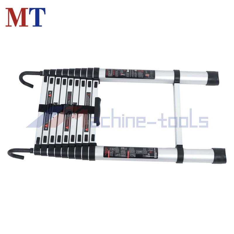 12.5 FT Collapsible Telescopic Extension Ladders Aluminum With Hooks 330lbs gallery