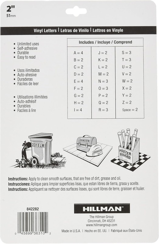 Self-Adhesive Vinyl Letters Kit 2” - Easy-to-Read Numbers & Alphabet Characters gallery