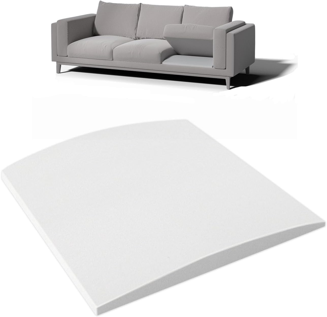 Couch Cushion Support for Sagging Seat, 20"x20"x2" 40D High Density Curved Fo... gallery