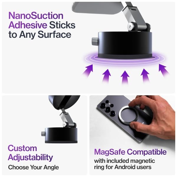 Statik HyperMount® 2 Vacuum Phone Mount - Magnetic Phone Holder, Vacuum Seal Car gallery