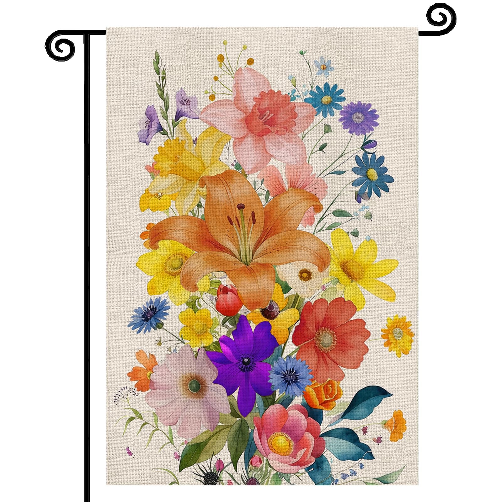 Spring Summer Colorful Floral Garden Flag 12x18 Inch Double Sided Yard Outdoor gallery