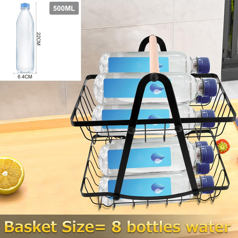 2 Tier Fruit Basket for Kitchen, Detachable Fruit Bowl for Kitchen Counter, Meta gallery