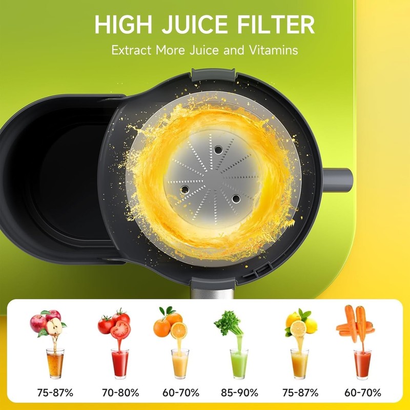Juicer Machine, 500W Centrifugal Extractor with 3 Speed & Meduim, Grey gallery