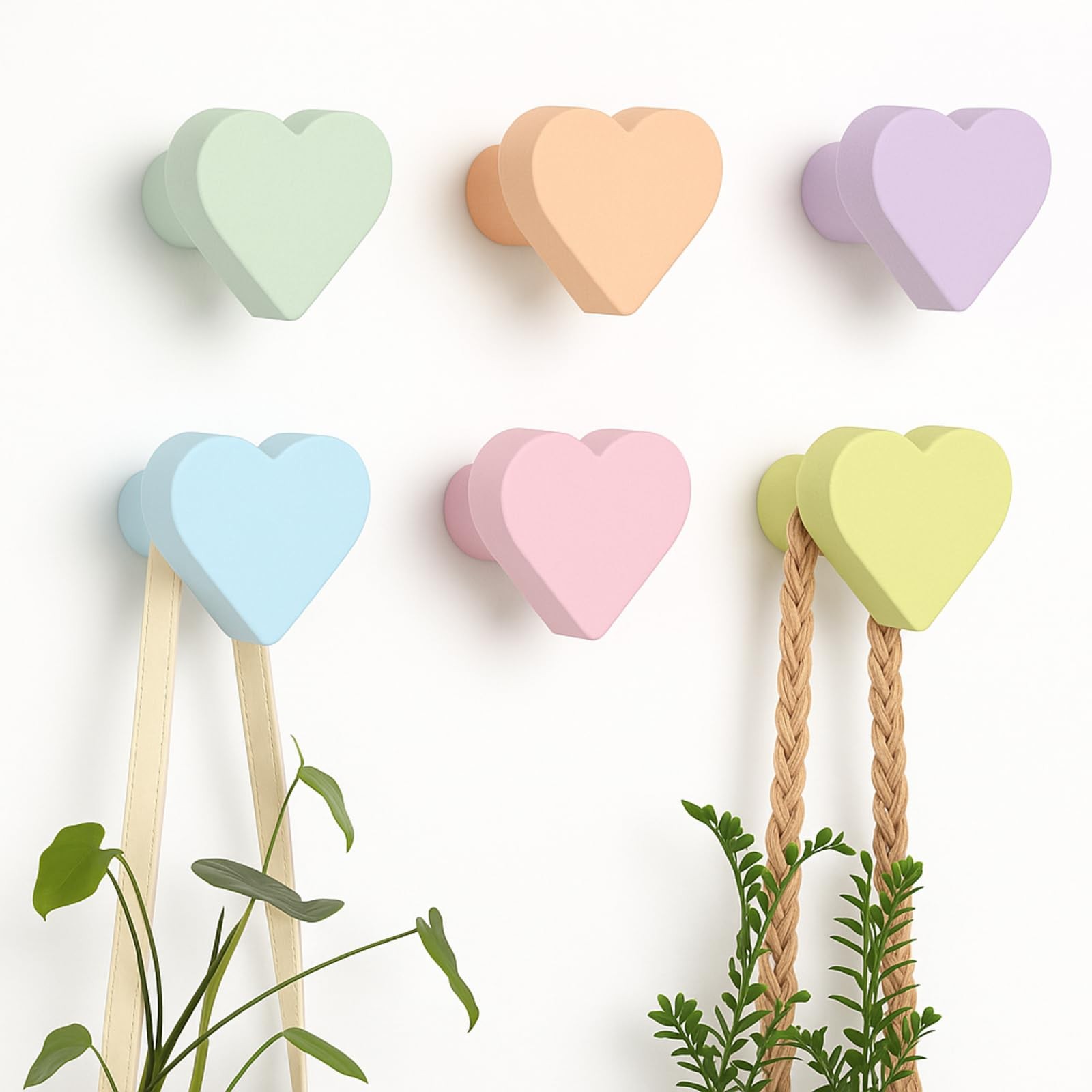 6 Pcs Coat Rack Wall Mount Wall Hooks Pastel Coat Rack Hooks for Boys Girls C... gallery