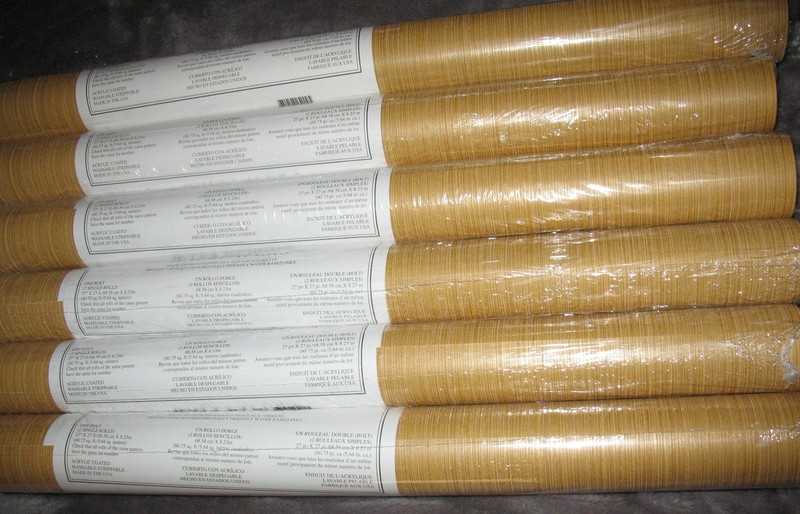 Designer Wallpapers Strie Wallpaper Multi Color Brown/Gold NW20015 27" x 27' gallery