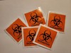New 5 pack Orange Biohazard Sticker 3” x 3” gallery