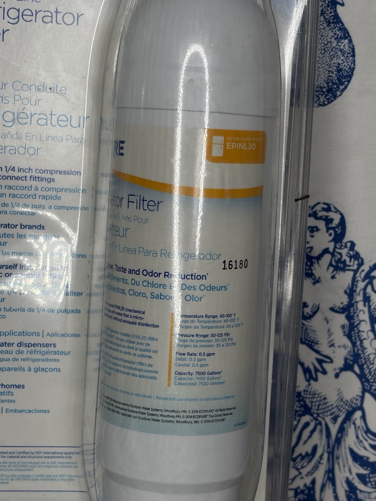 EcoPure EPINL30 5 Year In-Line Refrigerator Filter (H2) gallery