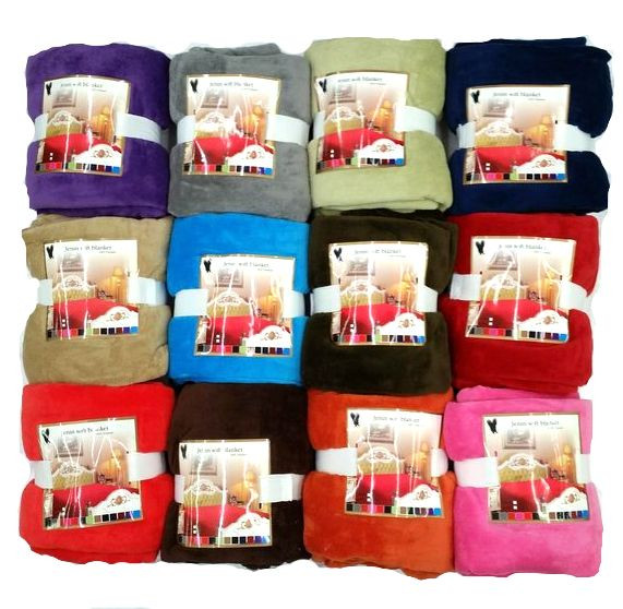 Super Soft Luxurious Fleece Throw Blanket 12 Solid Colors Queen & Full Size gallery