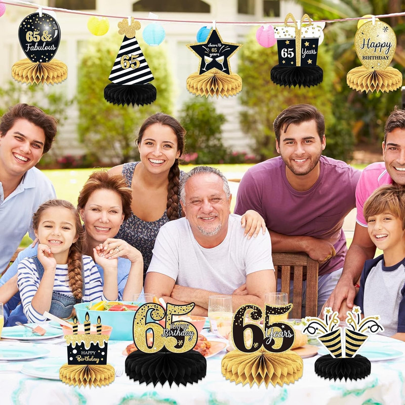 9 Pieces 65Th Birthday Decorations 65Th Birthday Centerpieces for Tables Decorat gallery