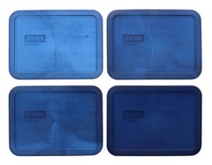 Pyrex 7210-PC-TR 3-Cup Translucent Marbled Blue Food Storage Lids (4 Pack)
