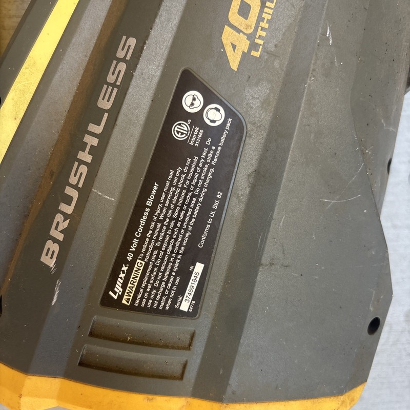 LYNXX 40 Volt Cordless Leaf Blower Brushless Motor TOOL ONLY No Battery - WORKS gallery