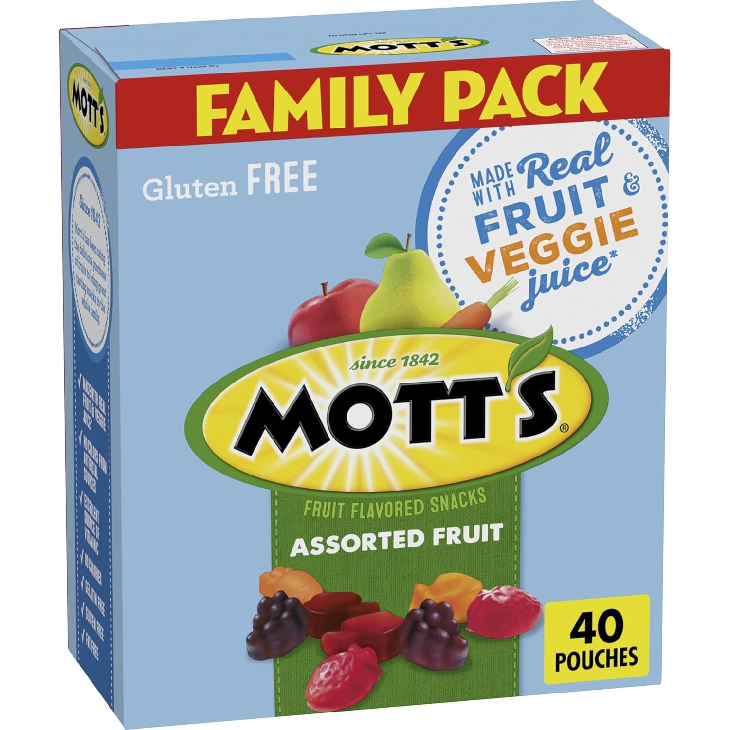 Assorted Fruit Snacks Family Pack, Gluten Free Gummies, Made with Fruit & Veg... gallery
