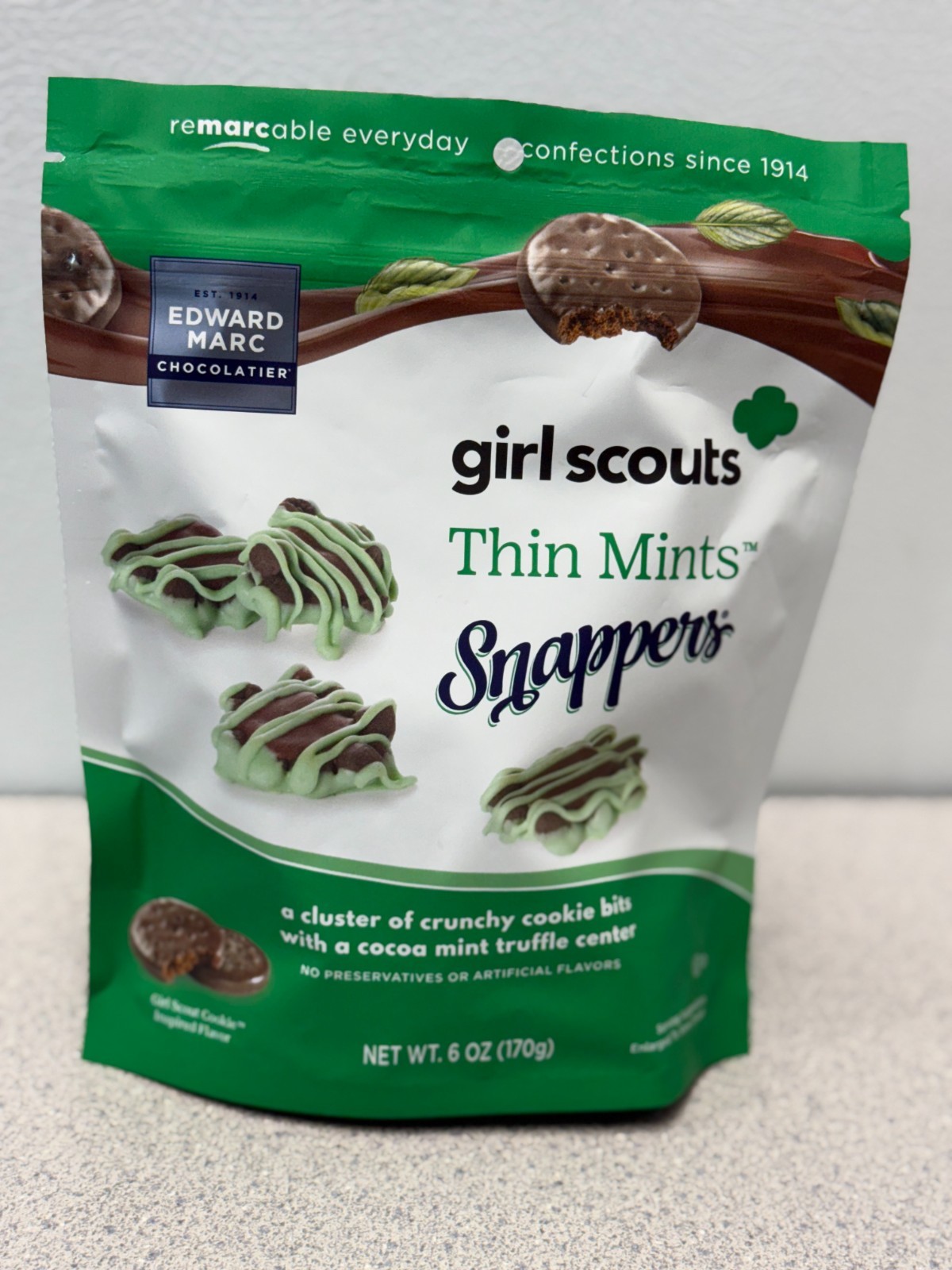 Edward Marc Chocolatier Girl Scouts Thin Mints Snapper 6 Oz-Sealed-EXP. 12/2026 gallery