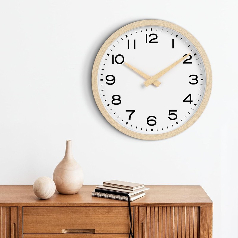 Large 14-Inch Decorative Wall Clock: Non-Ticking Modern Design for All Rooms gallery