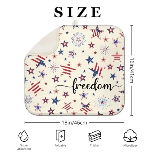 4th of July Dish Drying Mat for Kitchen 16" x 18" Independence Day gallery