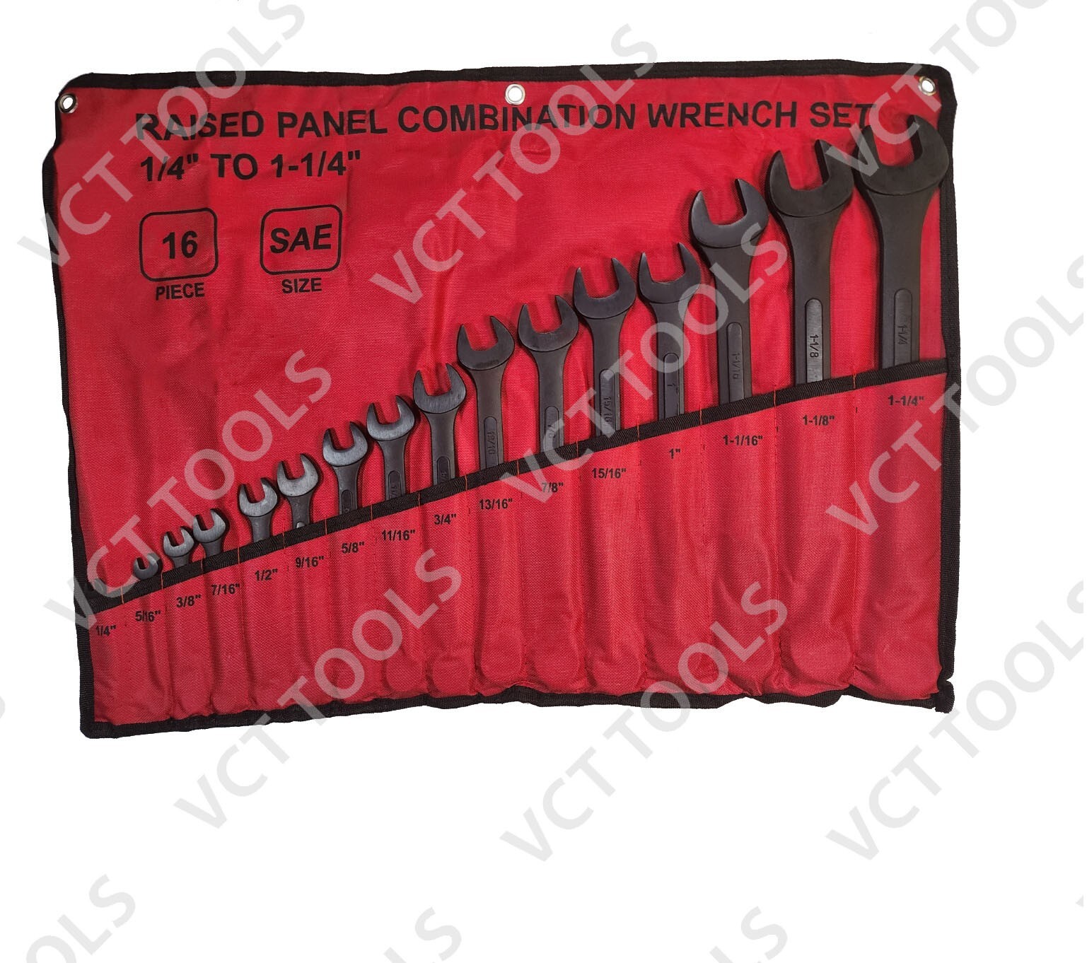 VCT Black Oxide Raised Panel Combo Wrench Sets 16pc Set SAE 1/4" - 1-1/4" gallery