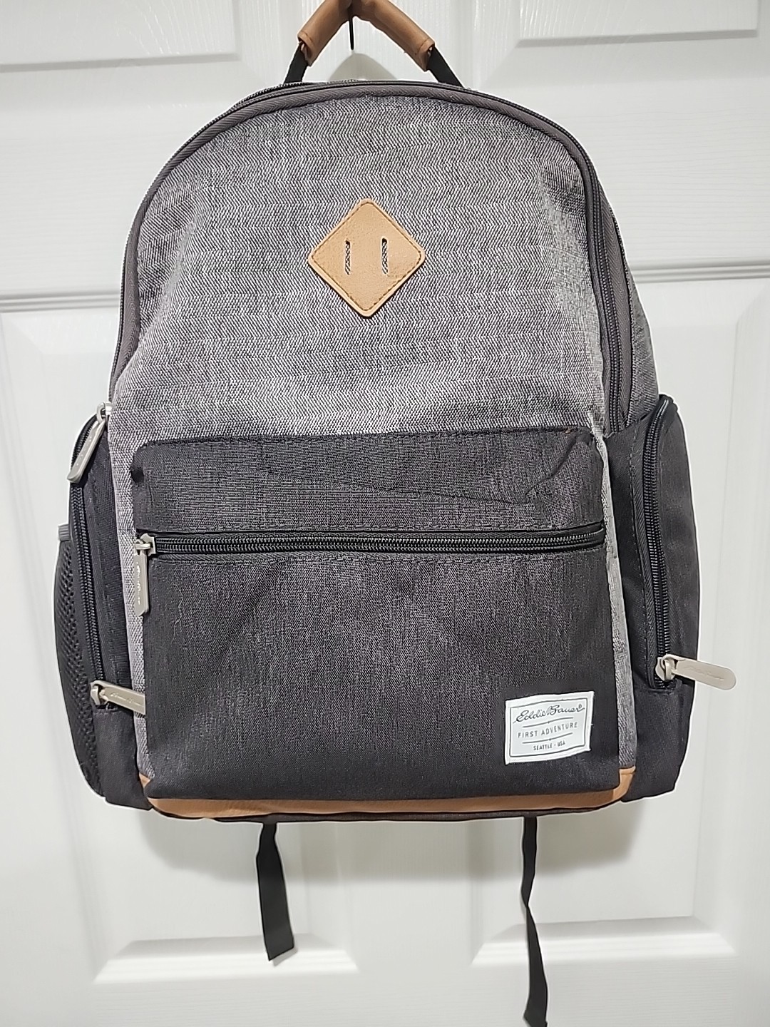 Eddie Bauer First Adventure Backpack Gray Black Seattle USA