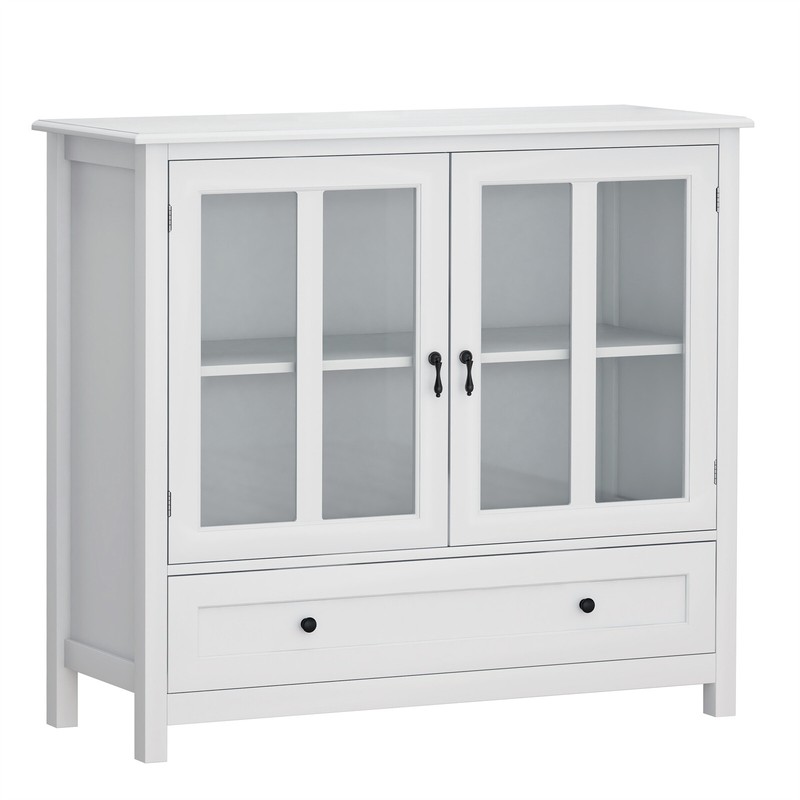 Storage Cabinet Sideboard Kitchen Cabinet with Glass Doors and Bell Handle gallery