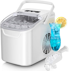 Countertop Ice Maker Machine, 8 Ice Cubes in 6 Mins, 26Lb/Day Ice with 2 Sizes-