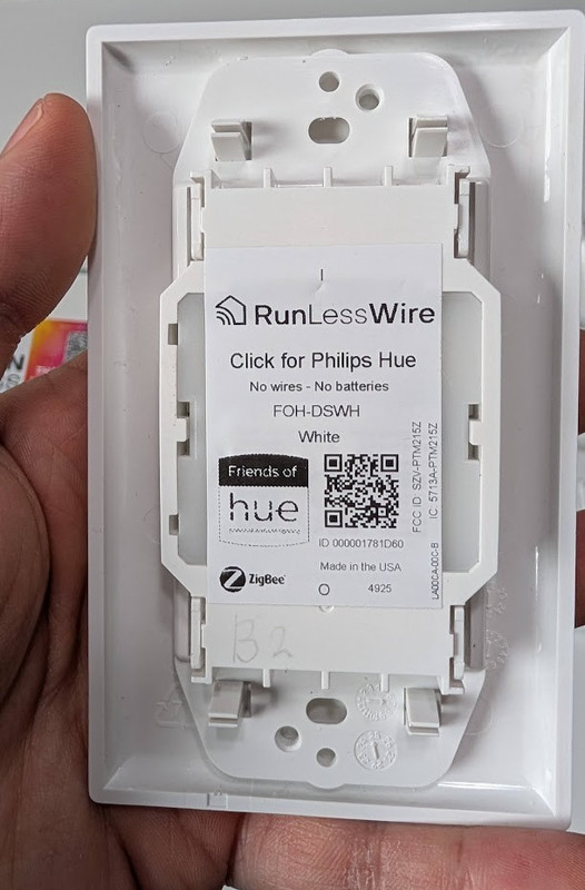 RunLessWire Click for Philips Hue Battery-Free Light Switch 3-Pack + Bridge gallery