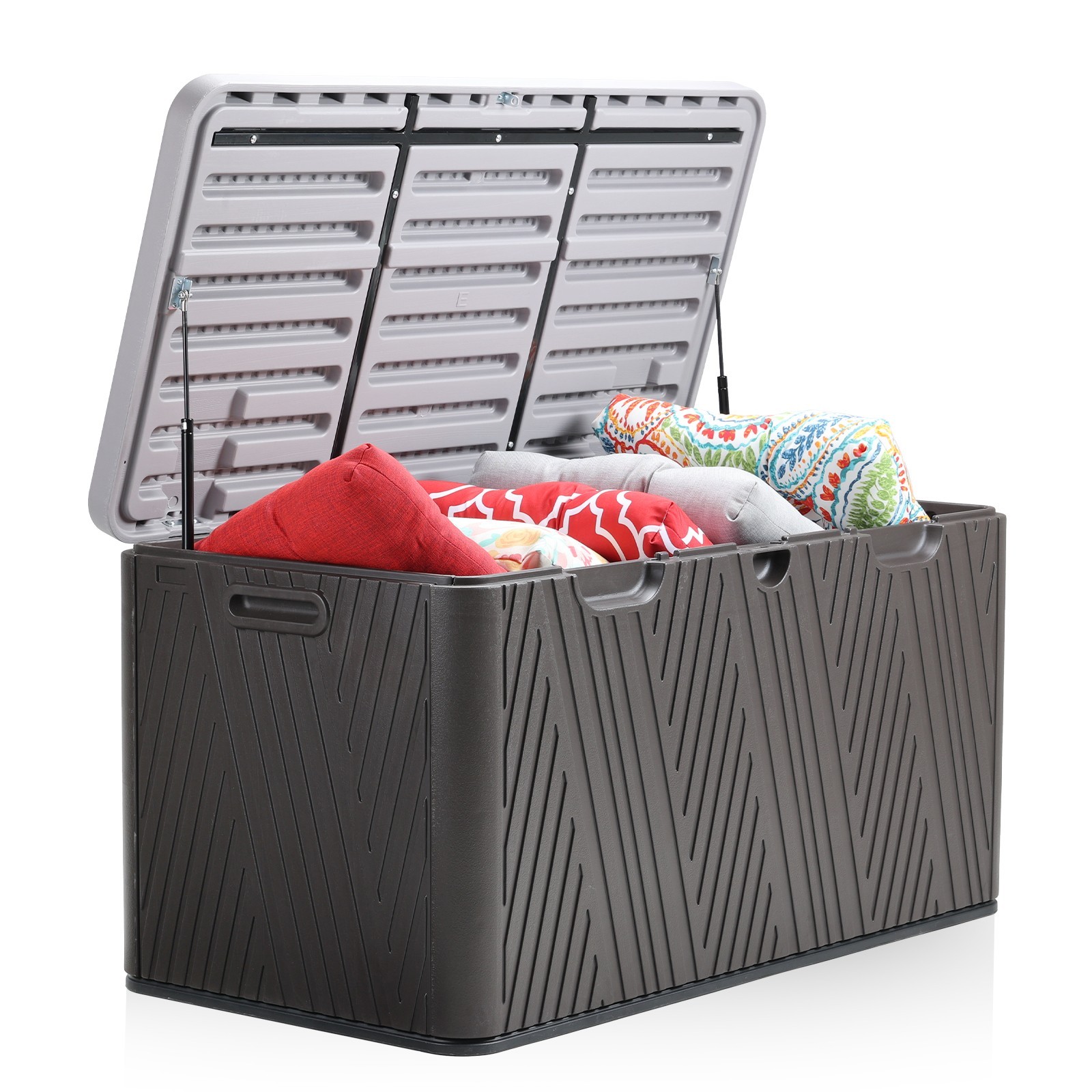 Aoodor 85 Gallon Outdoor Storage Box Deck with Air Rods Organizer Lockable Lid gallery