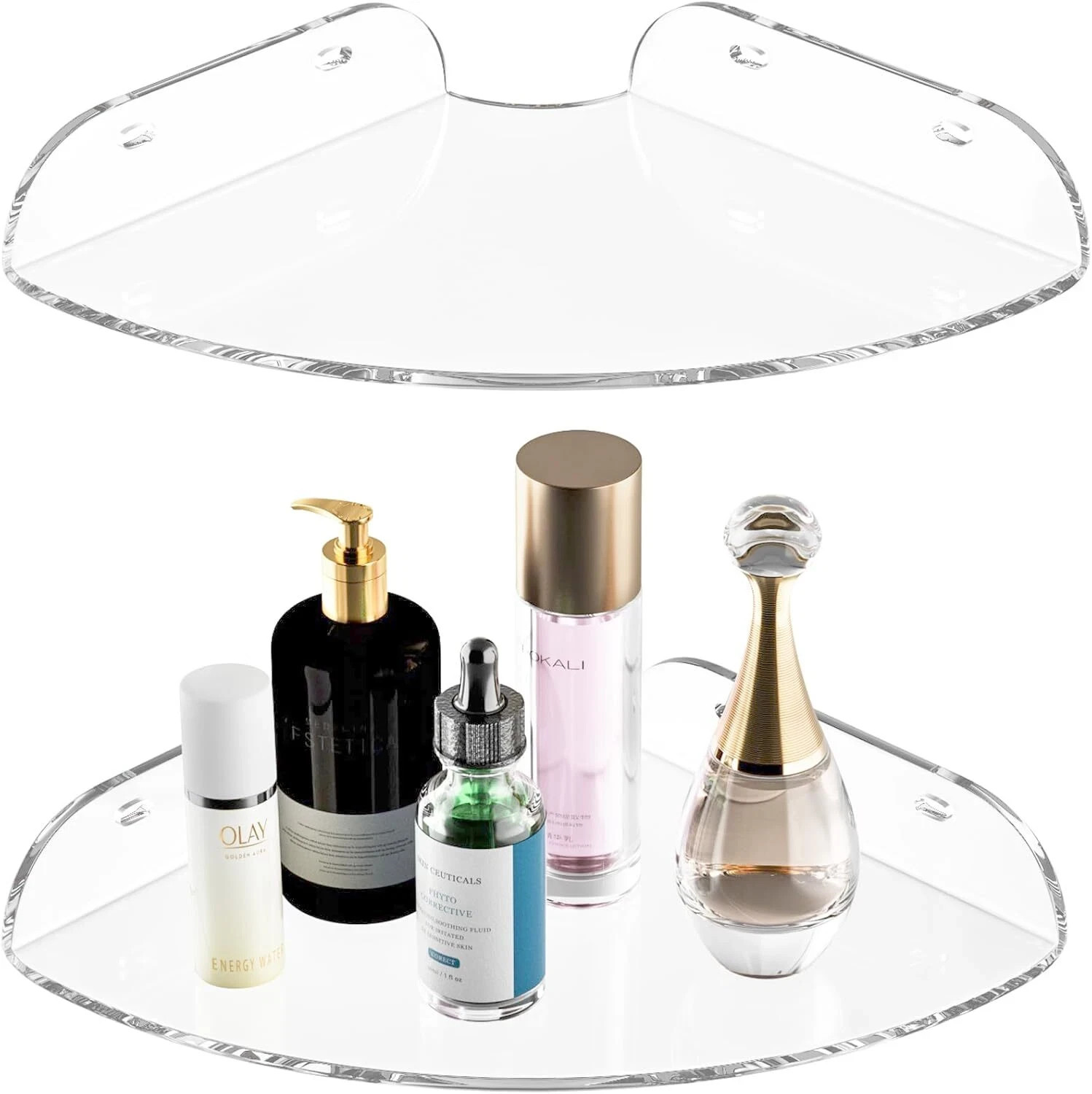 7x7 Inch Corner Shelf Wall Mount Set Of 2 Acrylic Corner Floating Shelves Clear gallery