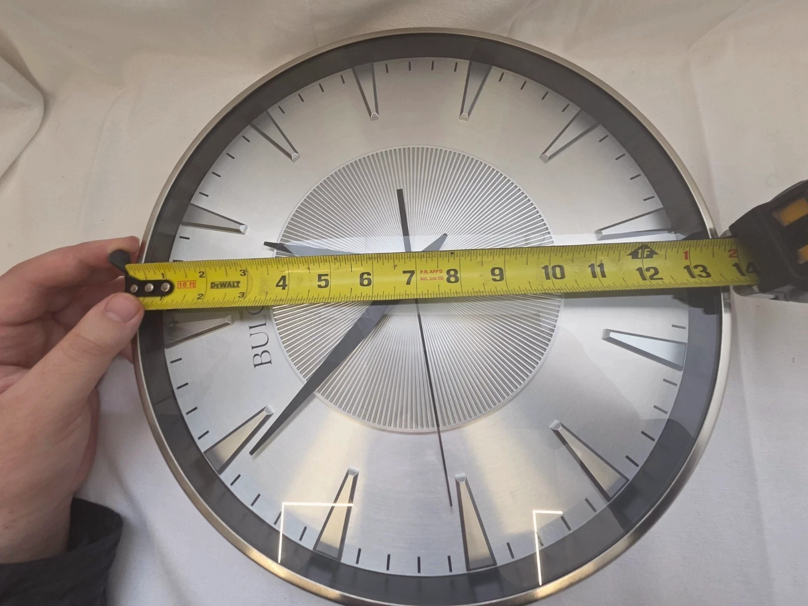 Bulova Stainless Steel Silver Wall Clock gallery