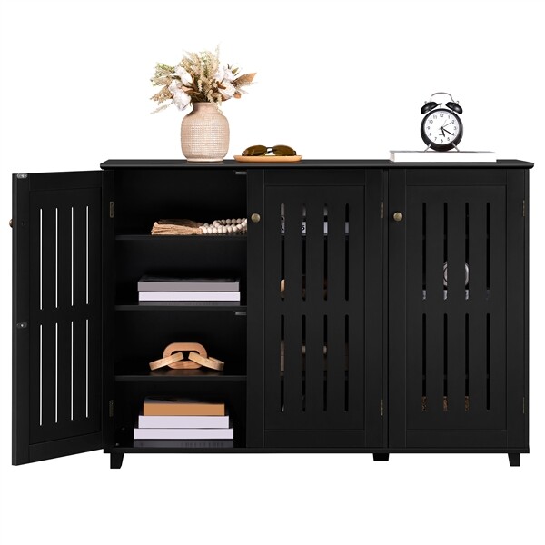 4 Tier Shoe Storage Cabinet Closed Shoes Rack with Adjustable Shelves Entryway gallery