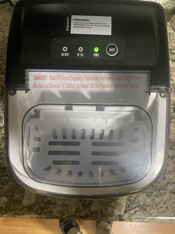 EUHOMY Countertop Ice Maker Machine with Handle 26lbs in 24Hrs 9 Ice Cubes Ready gallery