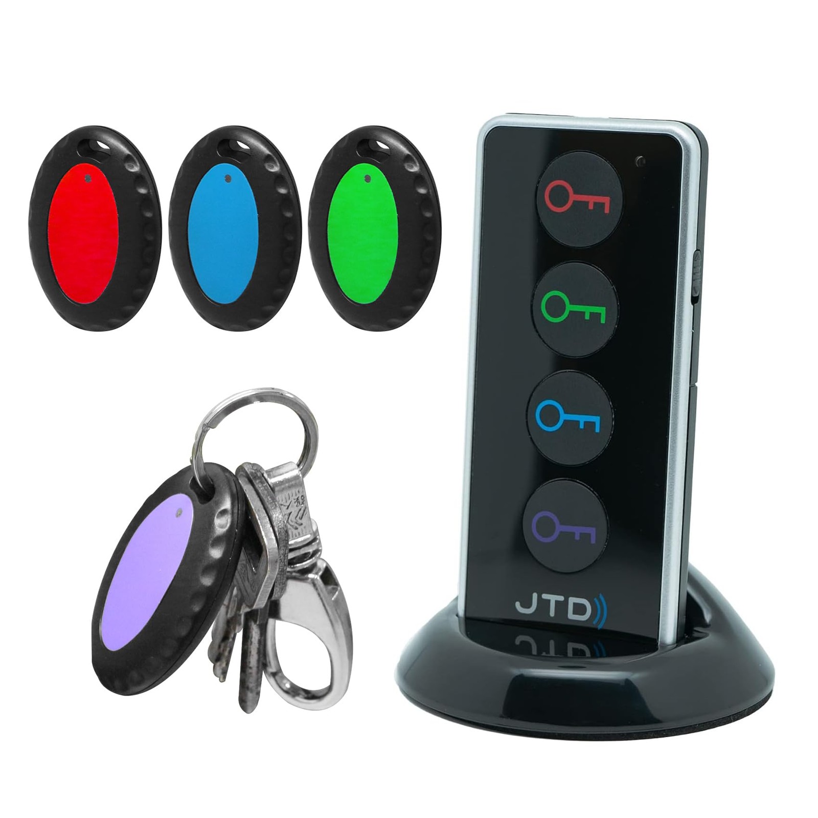 Key Finder with 100dB Loud Sound & 4 Receivers - Remote Finder Locator for Keys, gallery