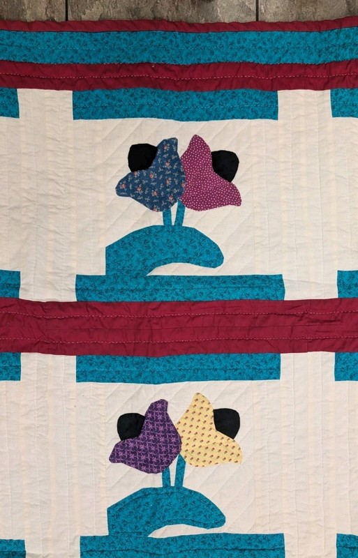 Quilt Handmade Beautiful Pattern Made in Early 90's, 71" + X by 54" Very Clean! gallery