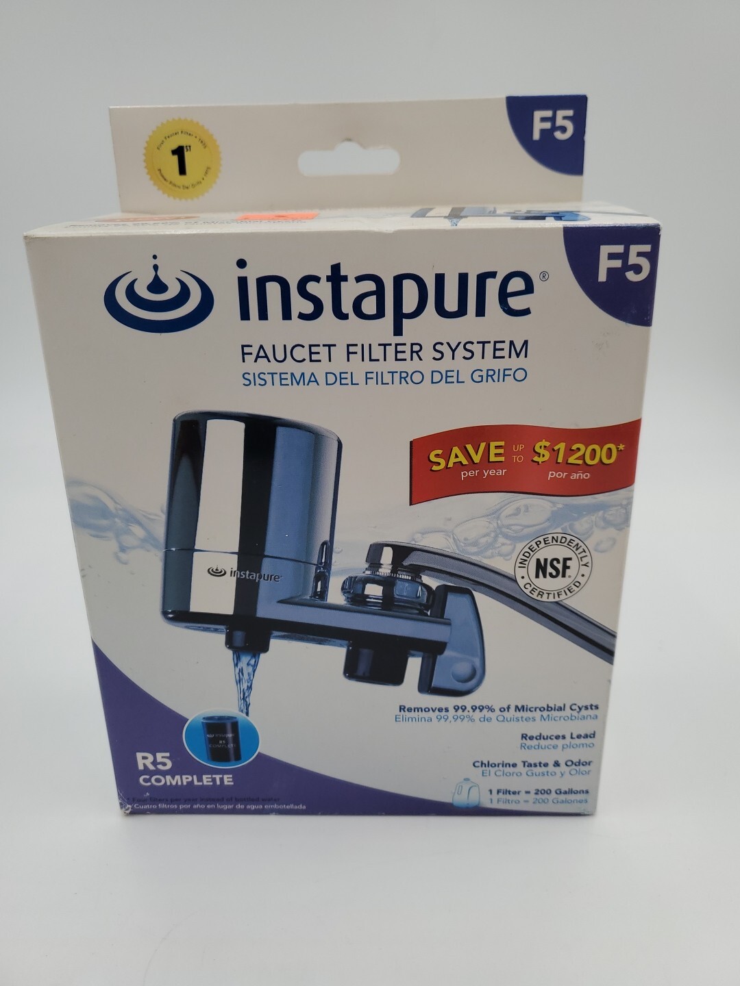Instapure F5 Faucet Filter System - Chrome, Chlorine, Taste & Odor, Reduces Lead gallery