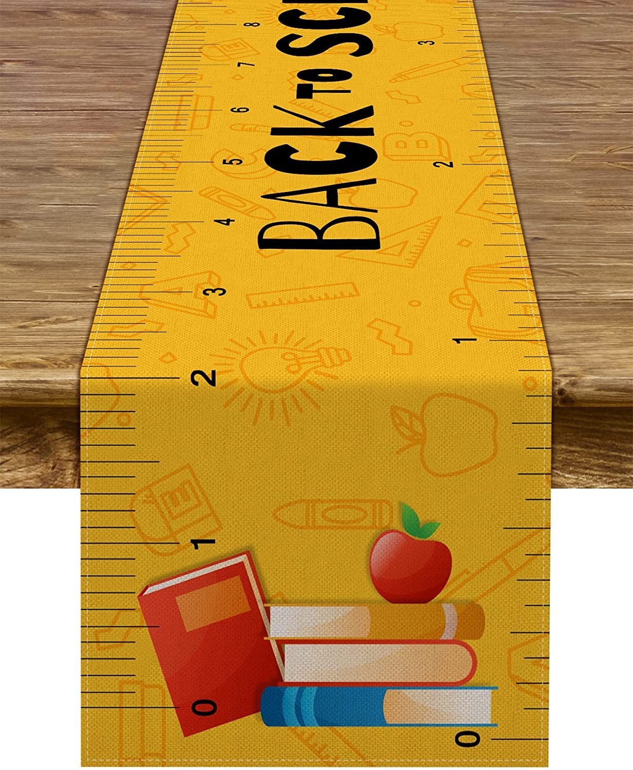 Back To School Table Runner Ruler First Day Kids Classroom Decor 13x48 Inch gallery