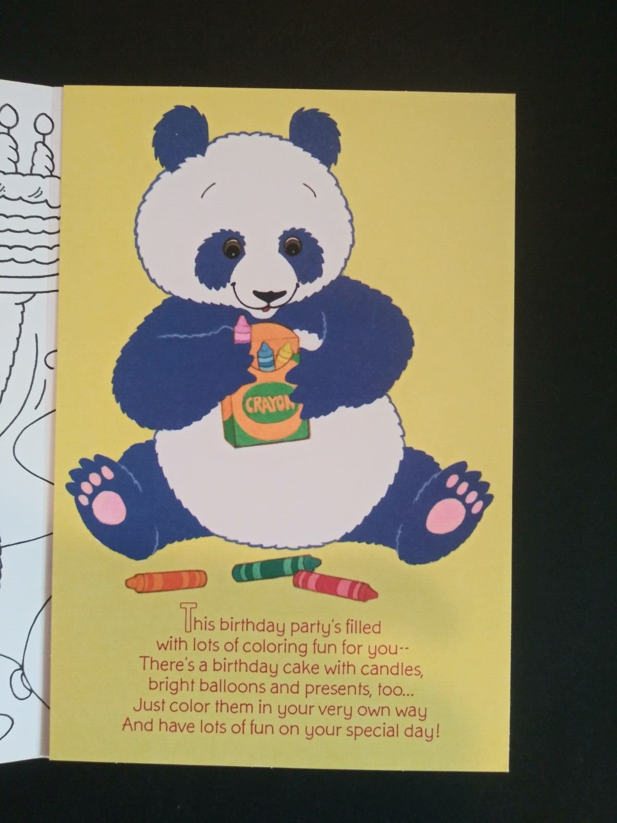 Hallmark Child Panda A Party For You To Color Birthday Card gallery