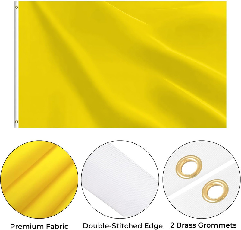 Yellow Flag 3X5 FT, Polyester Blank Flag with Canvas Header & Brass Grommets, Do gallery
