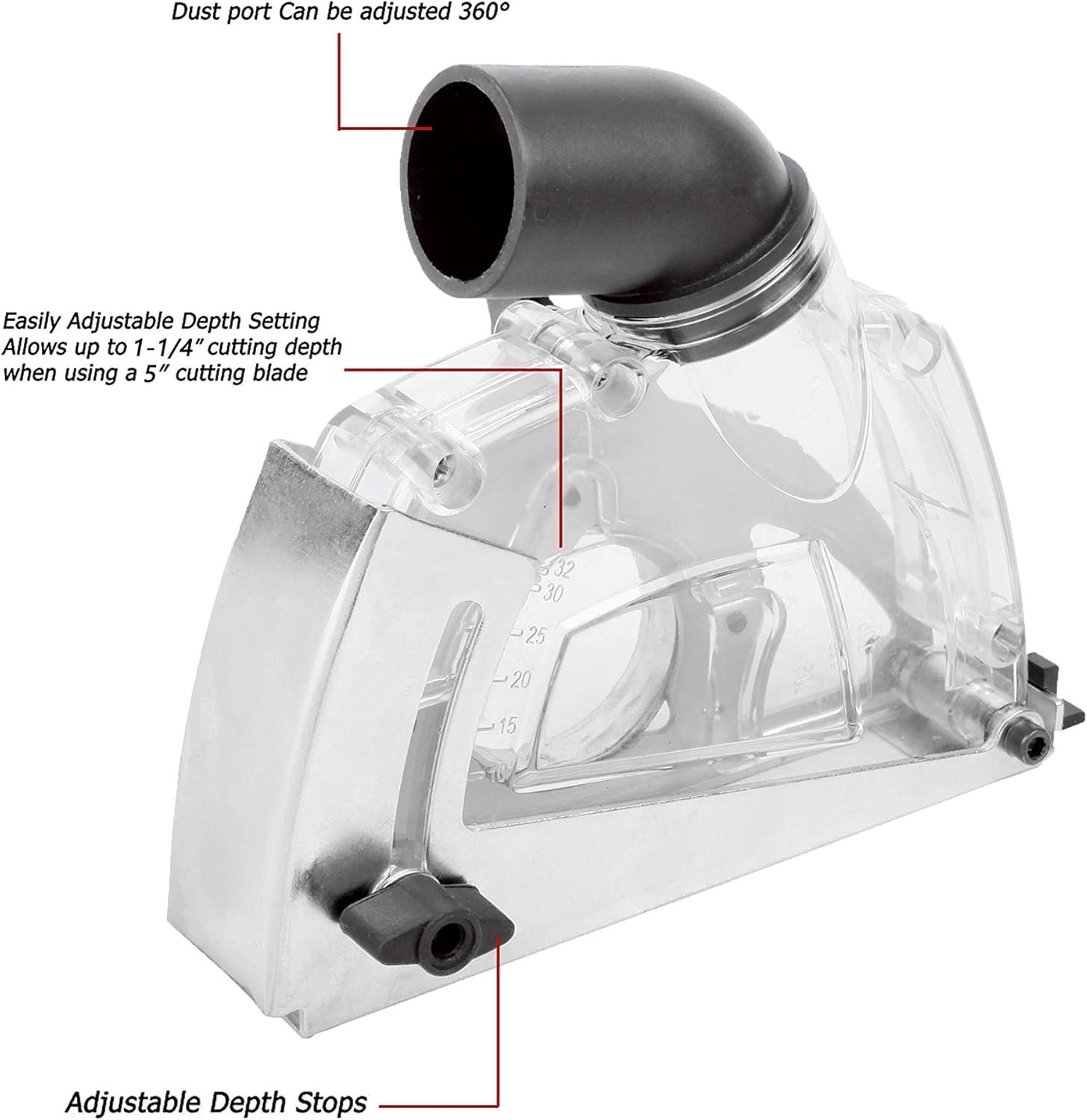 Dust Collector Attachment,Cutting Dust Shroud for Angle Grinder 4-1/2 inch to... gallery