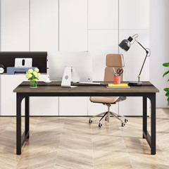 Moronia 71 In. Rectangular Gray Engineered Wood Computer Desk with Sturdy Metal